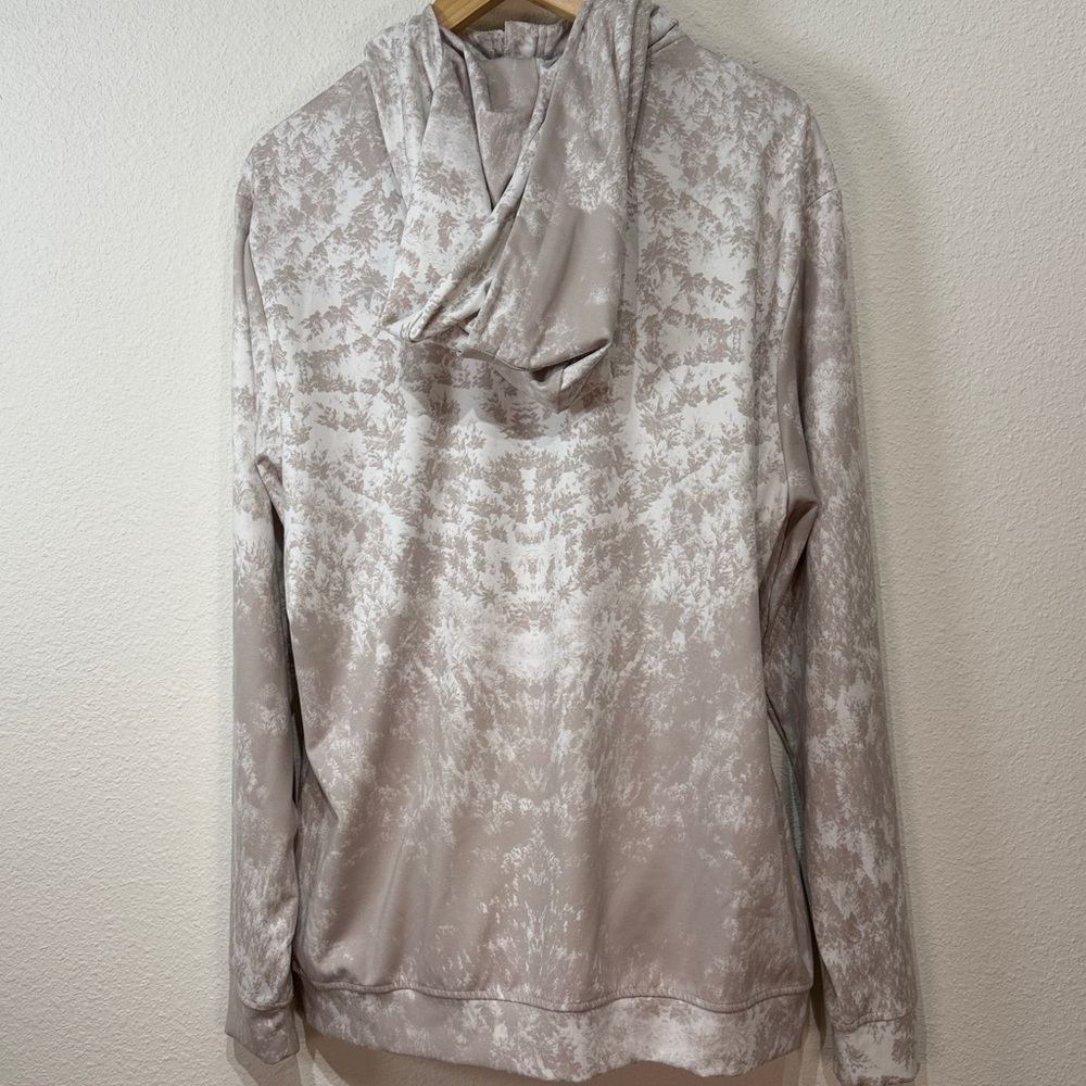 Waggle Beige Tie-Dye Quarter-Zip Hoodie Golf size Large - Picture 2 of 9